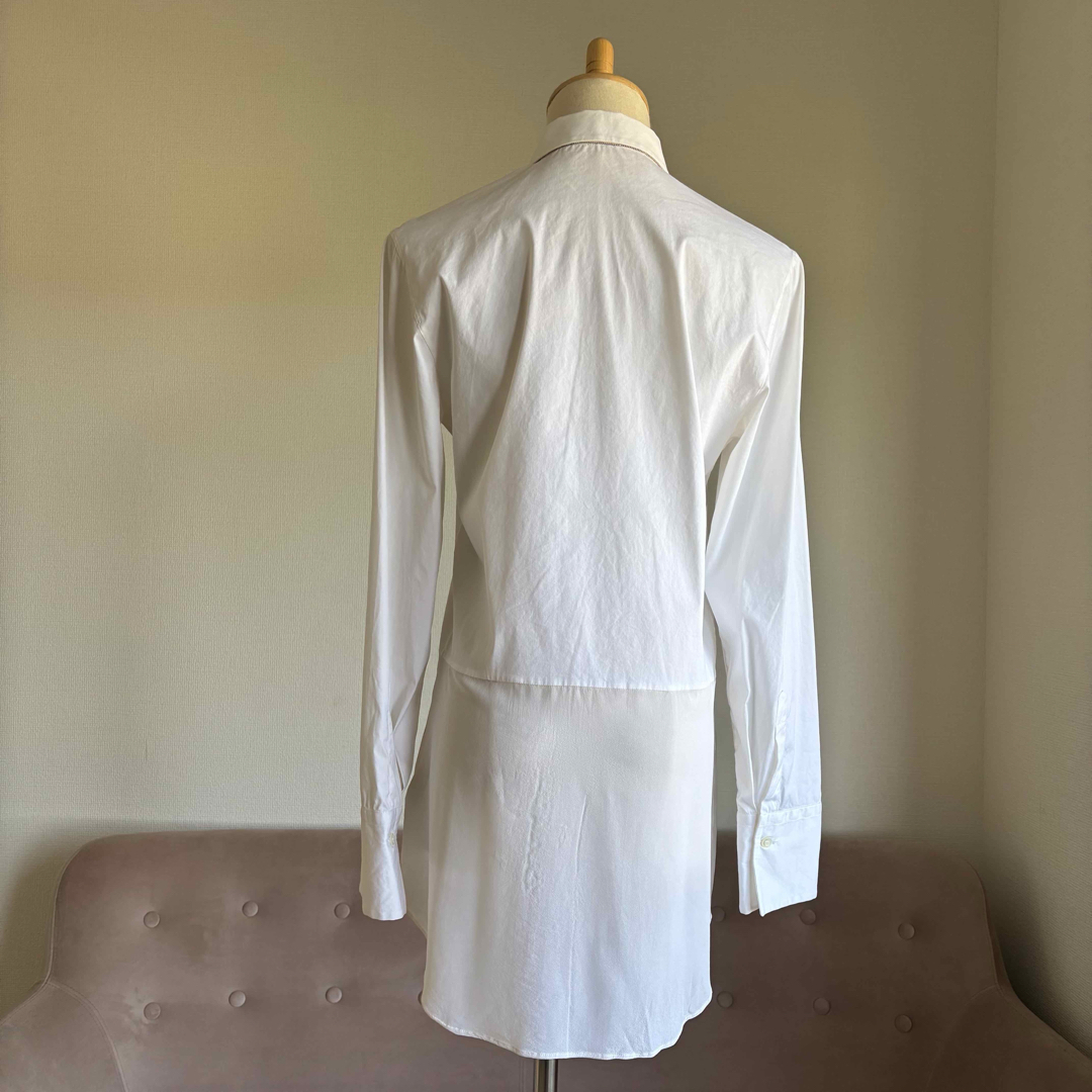 BRUNELLO CUCINELLI - ブルネロクチネリ シャツ S 比翼 綿 絹 BRUNELLO CUCINELLI - ブルネロクチネリ シャツ S 比翼 綿 絹