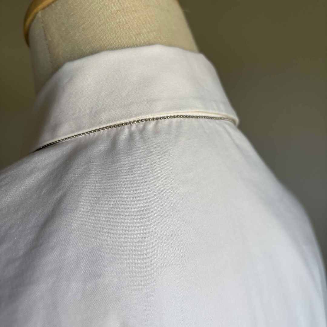 BRUNELLO CUCINELLI - ブルネロクチネリ シャツ S 比翼 綿 絹 BRUNELLO CUCINELLI - ブルネロクチネリ シャツ S 比翼 綿 絹