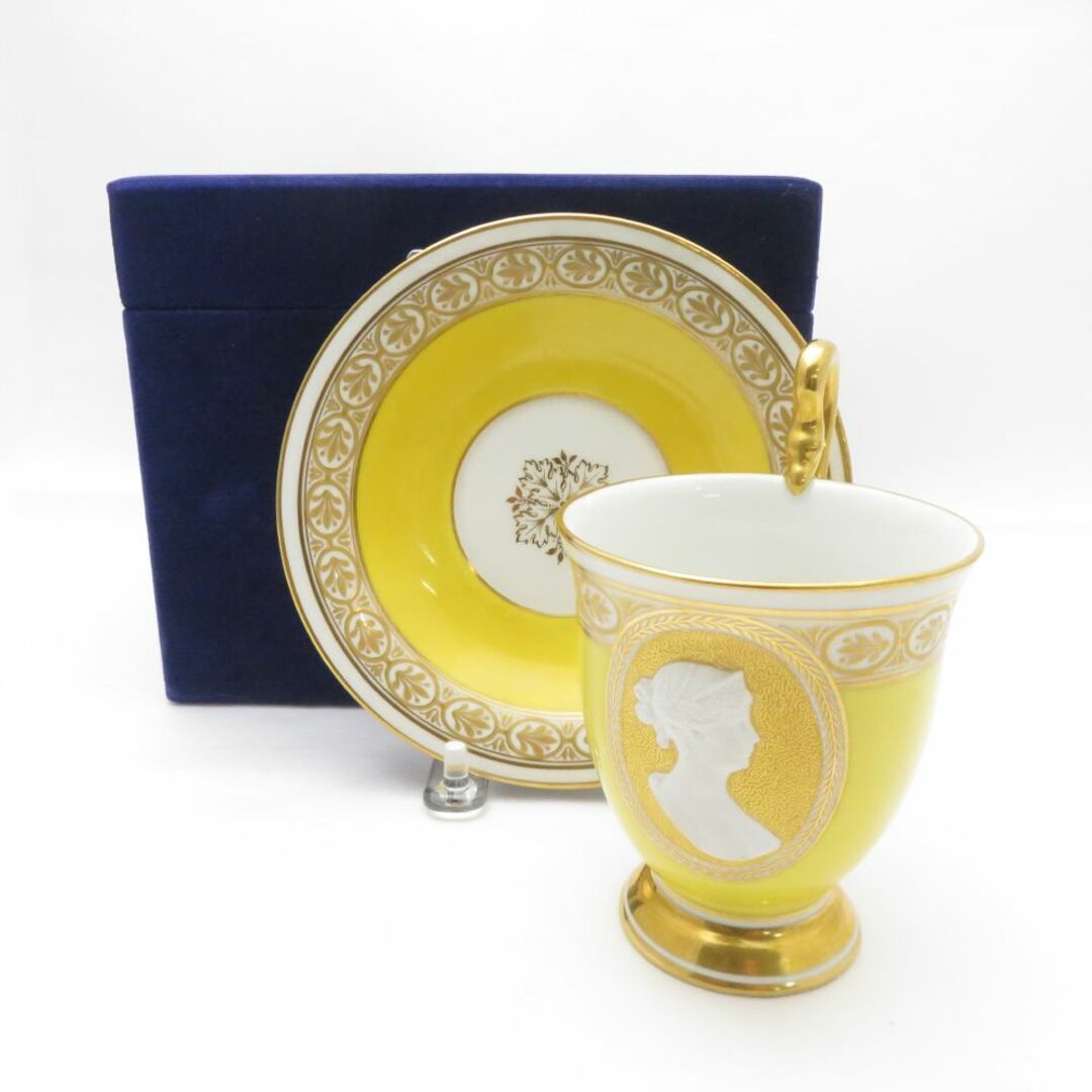 美品 KPM BERLIN KPMベルリン 金彩イエロー地メダイオン 1900 美品 KPM BERLIN KPMベルリン 金彩イエロー地メダイオン 1900