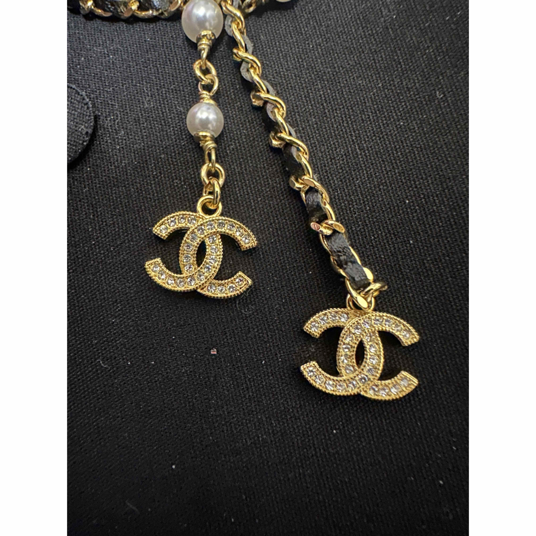 新品未使用品 シャネル CHANEL バレッタ リボン レザー パール
