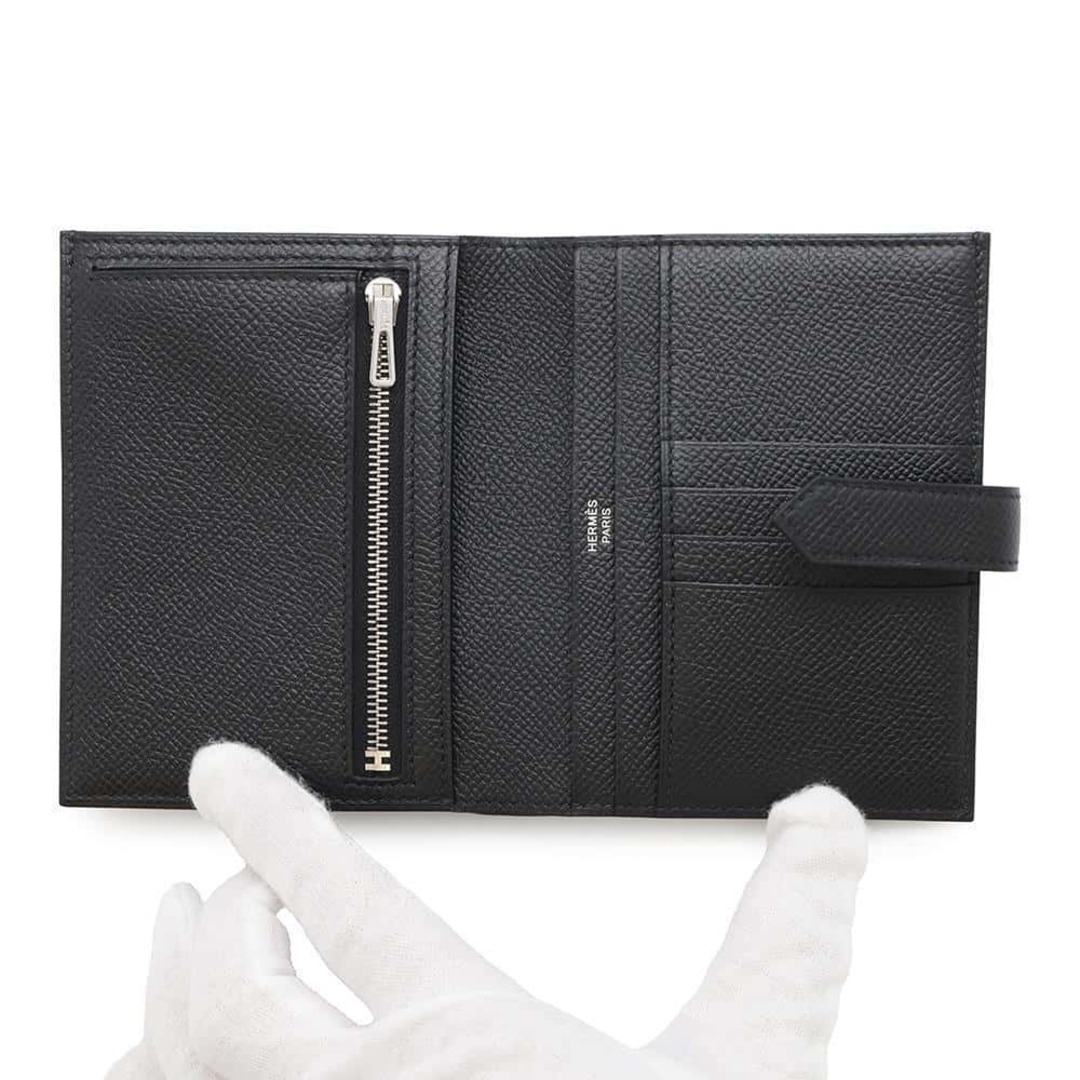 HERMES - エルメス 二つ折り財布 ベアンコンパクト ブラック HERMES - エルメス 二つ折り財布 ベアンコンパクト ブラック