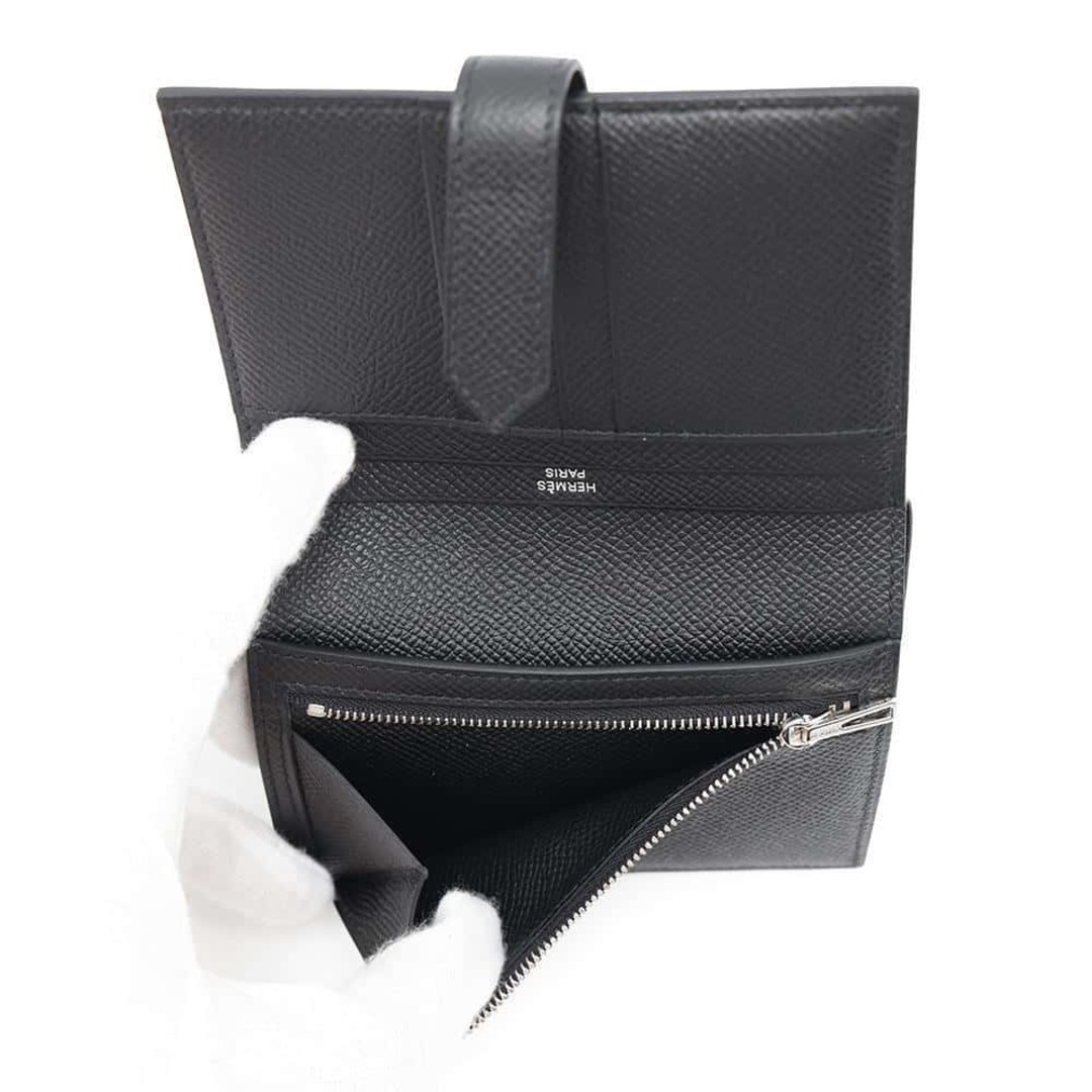 HERMES - エルメス 二つ折り財布 ベアンコンパクト ブラック HERMES - エルメス 二つ折り財布 ベアンコンパクト ブラック