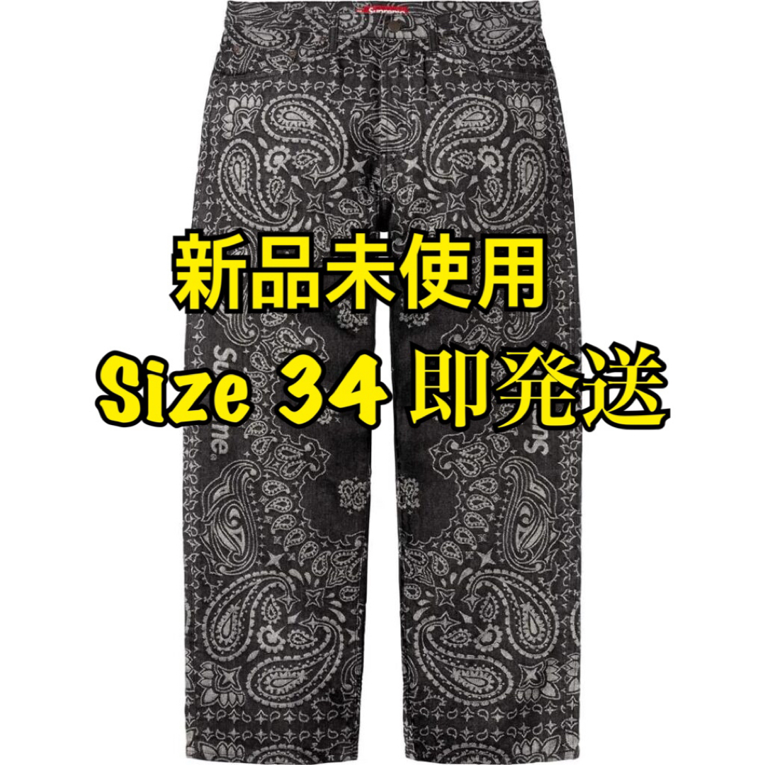 Supreme - Supreme Bandana Jacquard Baggy Jean 黒34の通販 by Supreme - Supreme Bandana Jacquard Baggy Jean 黒34の通販 by