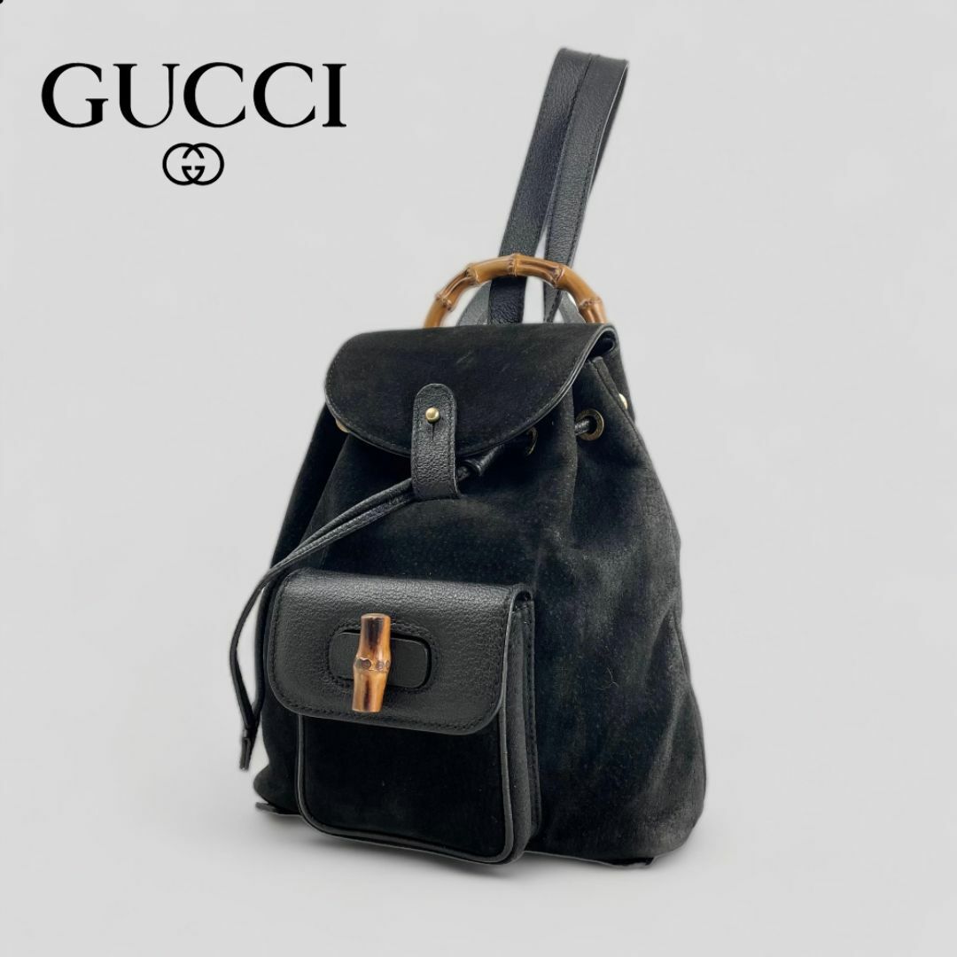 GUCCI - ○GUCCI・グッチ○ バンブー ミニリュック ブラック GUCCI - ○GUCCI・グッチ○ バンブー ミニリュック ブラック