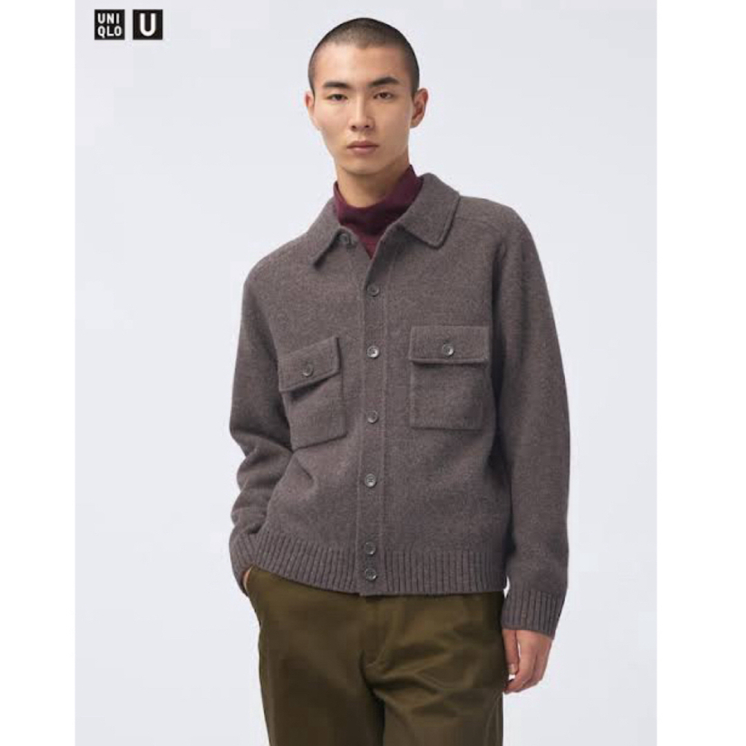 UNIQLO - UNIQLO U ラムニットジャケット ブラウンの通販 by す UNIQLO - UNIQLO U ラムニットジャケット ブラウンの通販 by す