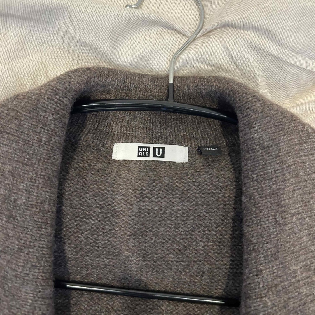 UNIQLO - UNIQLO U ラムニットジャケット ブラウンの通販 by す UNIQLO - UNIQLO U ラムニットジャケット ブラウンの通販 by す
