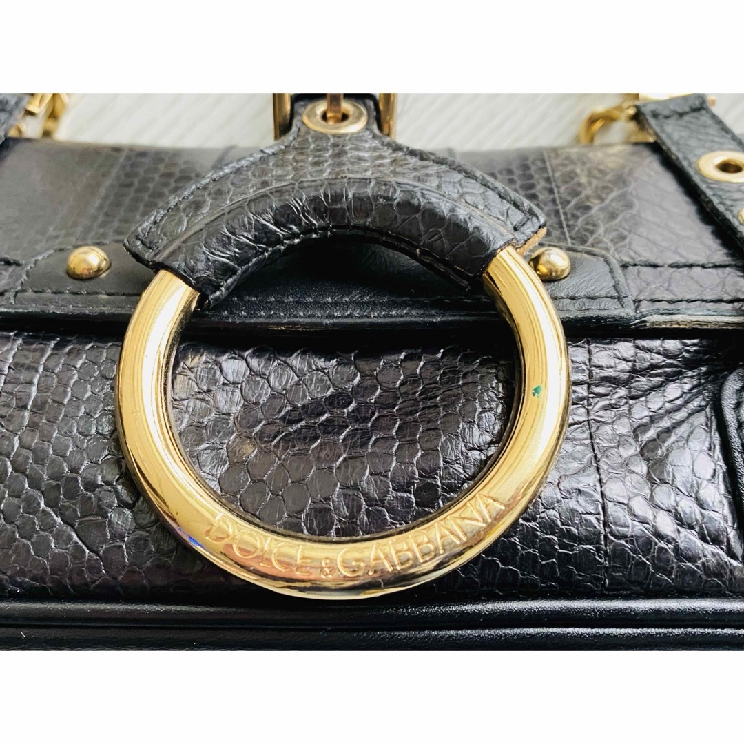 DOLCE&GABBANA - DOLCE&GABBANAブラックバイソンレザー DOLCE&GABBANA - DOLCE&GABBANAブラックバイソンレザー