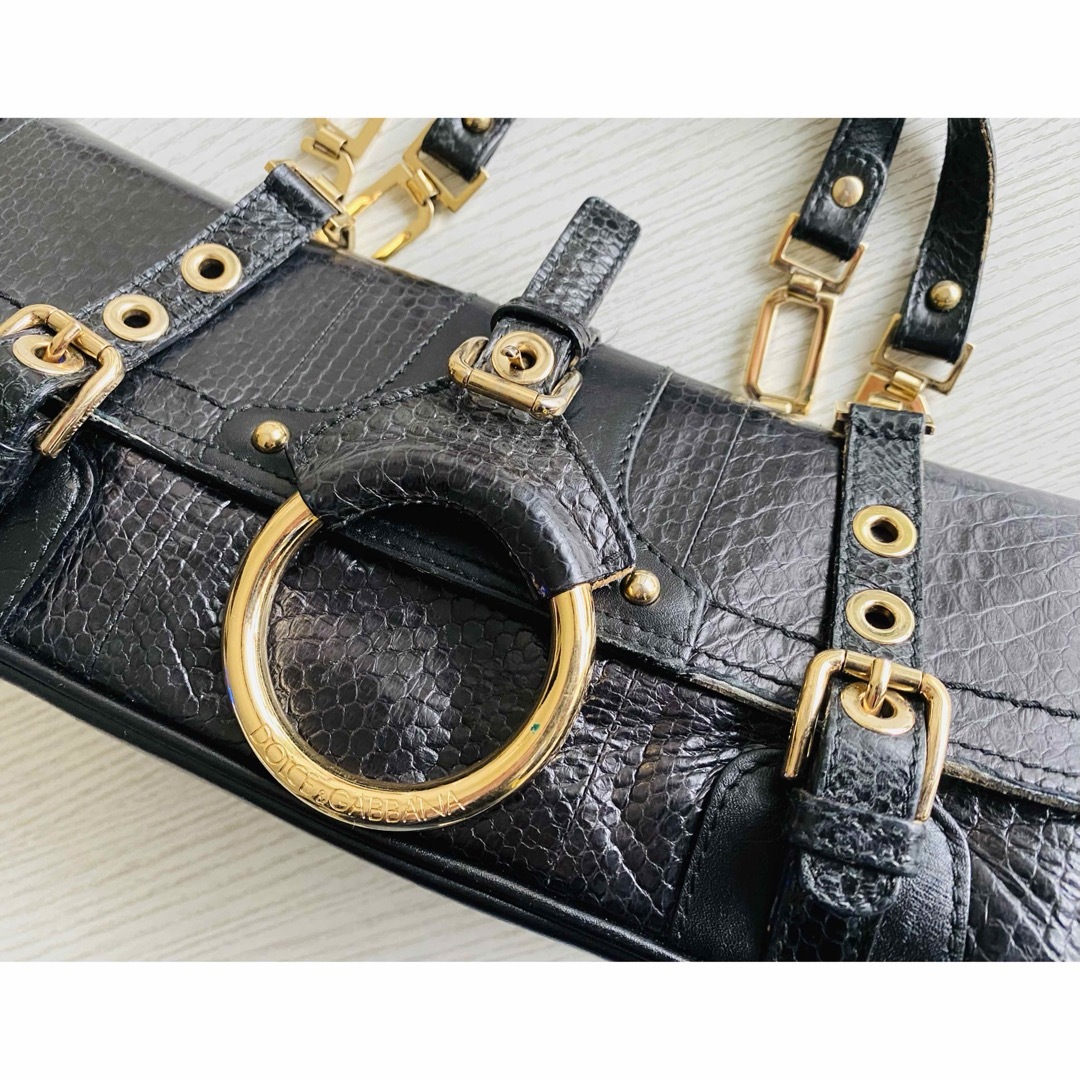 DOLCE&GABBANA - DOLCE&GABBANAブラックバイソンレザー DOLCE&GABBANA - DOLCE&GABBANAブラックバイソンレザー