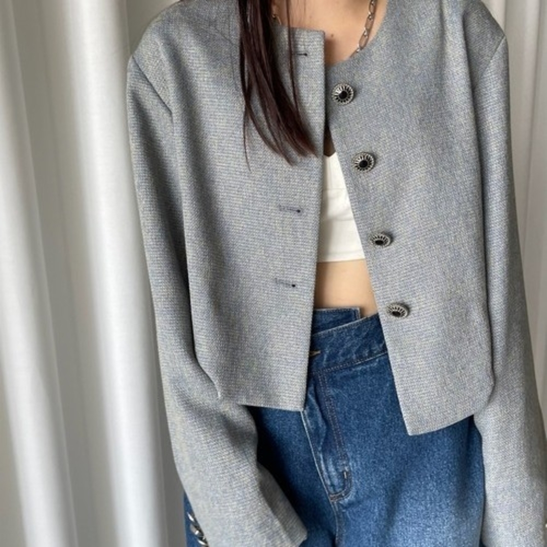 Ameri VINTAGE - Ameri❤️DEFORMATION SUMMER TWEED JACKETの Ameri VINTAGE - Ameri❤️DEFORMATION SUMMER TWEED JACKETの