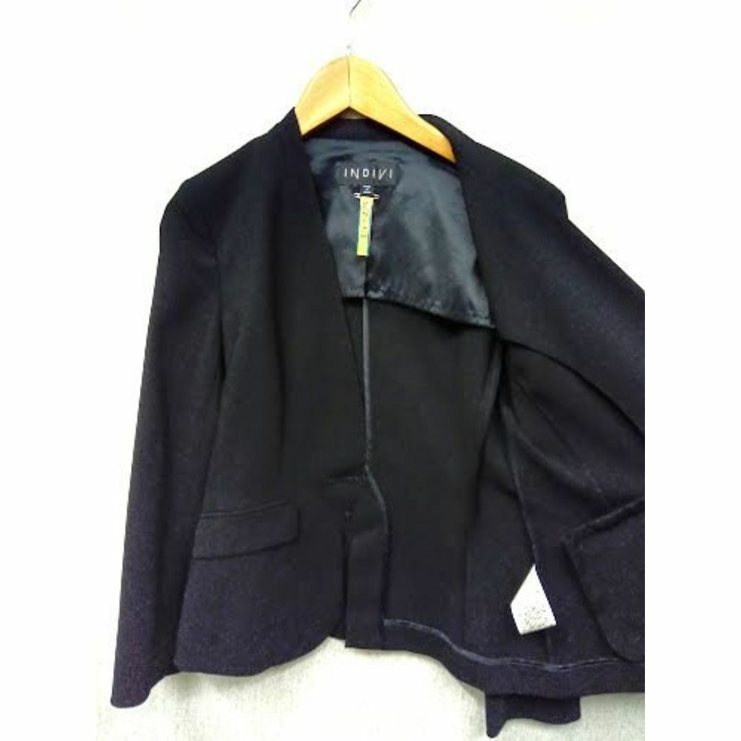 INDIVI - 美品☆INDIVI /インディヴィ ◎黒 ノーカラー スカート INDIVI - 美品☆INDIVI /インディヴィ ◎黒 ノーカラー スカート