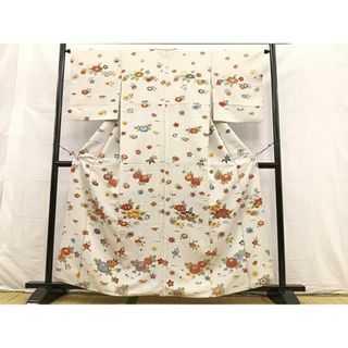 平和屋着物■訪問着　流水花文　正絹　逸品　BAAR5391wb(着物)