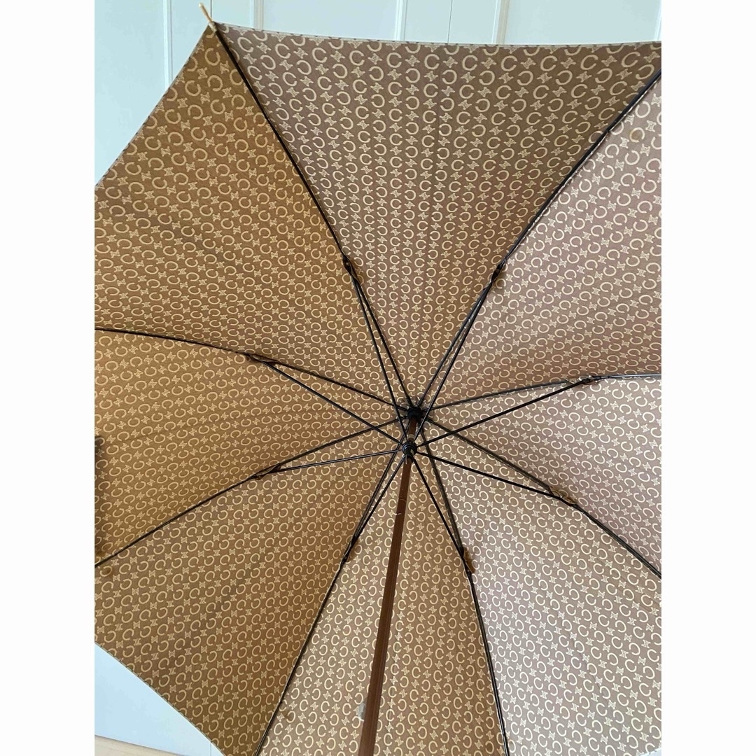 CELINE - Celine セリーヌ マカダム柄 ベージュ長傘 木製 CELINE - Celine セリーヌ マカダム柄 ベージュ長傘 木製