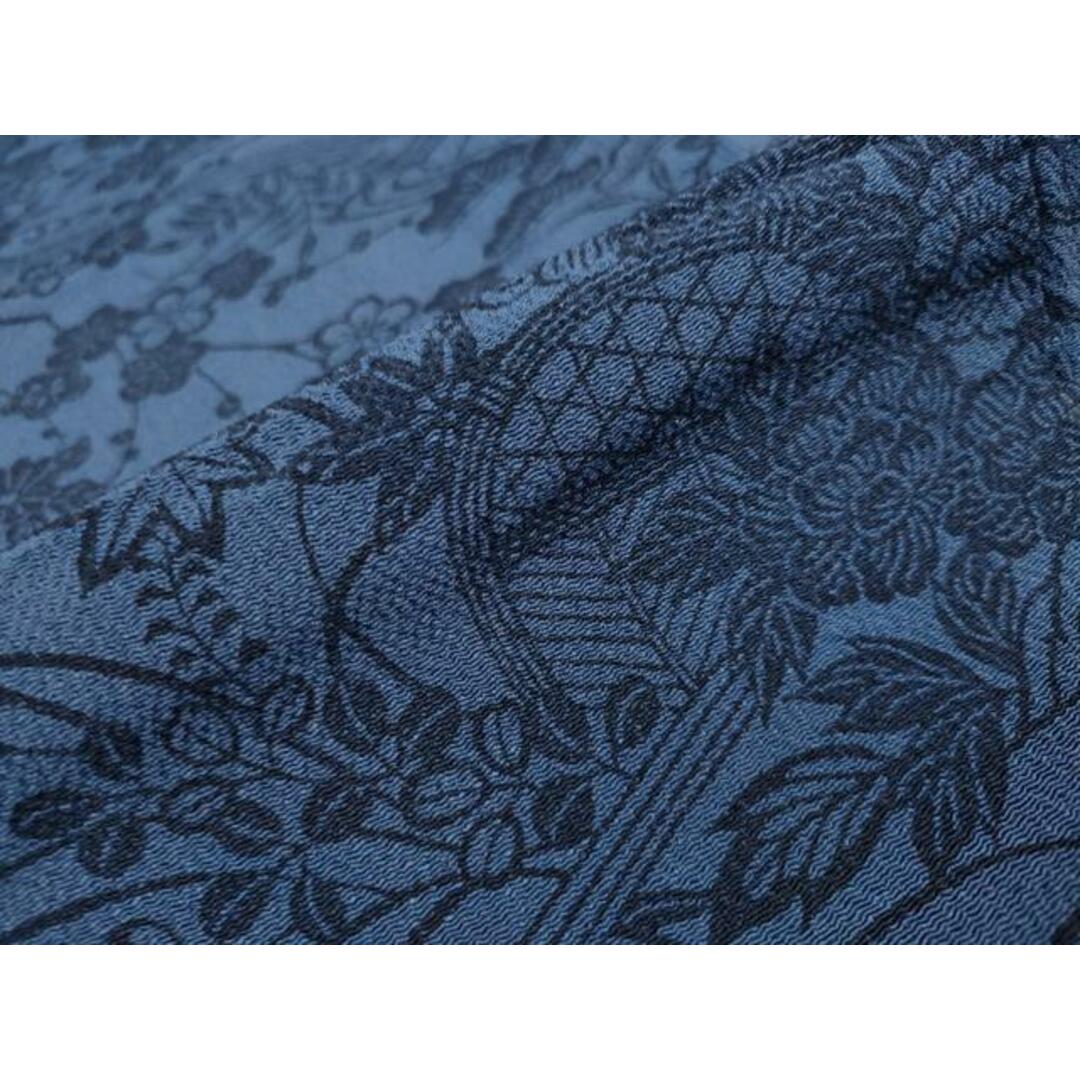 平和屋着物□本藍 型絵染 小紋 流水草花文 鬼しぼ縮緬 正絹 逸品 平和屋着物□本藍 型絵染 小紋 流水草花文 鬼しぼ縮緬 正絹 逸品