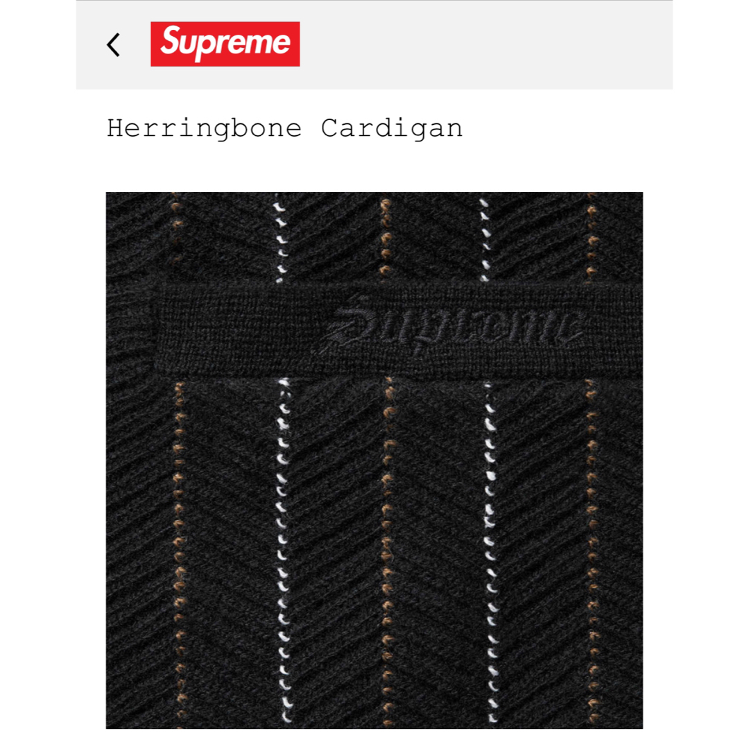 Supreme - Supreme Herringbone Cardigan Black largeの通販 by Supreme - Supreme Herringbone Cardigan Black largeの通販 by