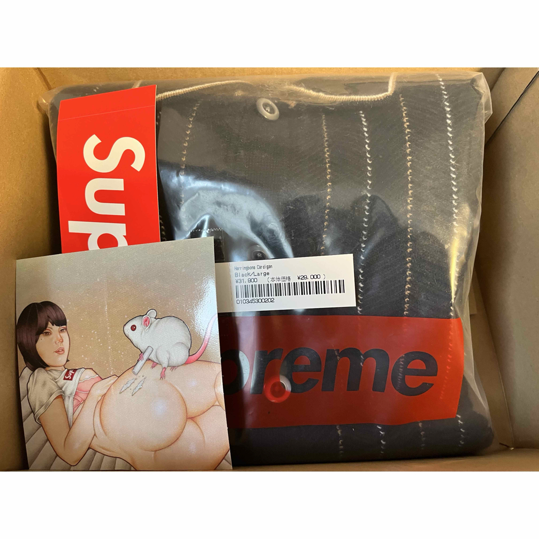 Supreme - Supreme Herringbone Cardigan Black largeの通販 by Supreme - Supreme Herringbone Cardigan Black largeの通販 by