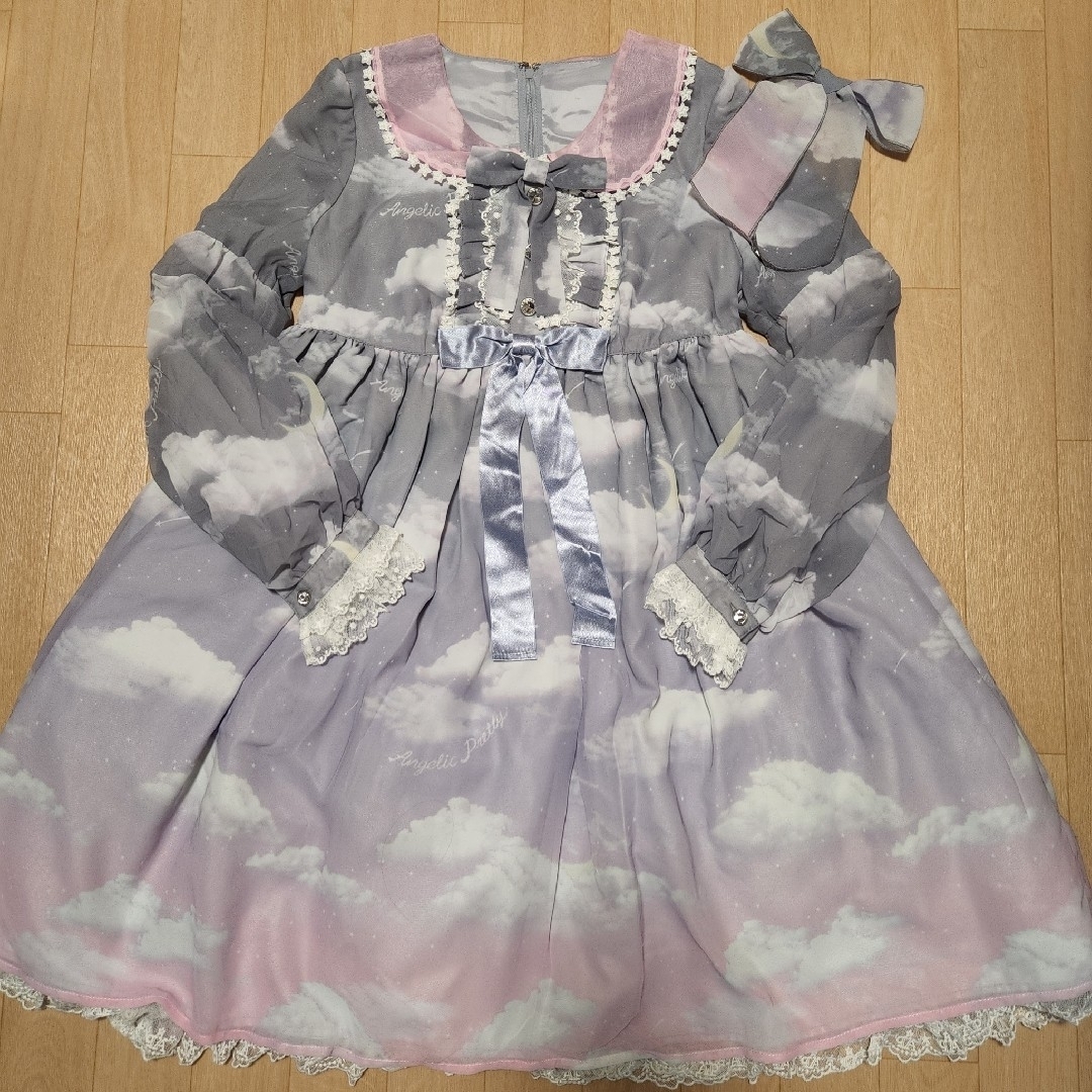 Angelic Pretty - 2点セット♡Misty Sky♡ワンピース&クリップ Angelic Pretty - 2点セット♡Misty Sky♡ワンピース&クリップ