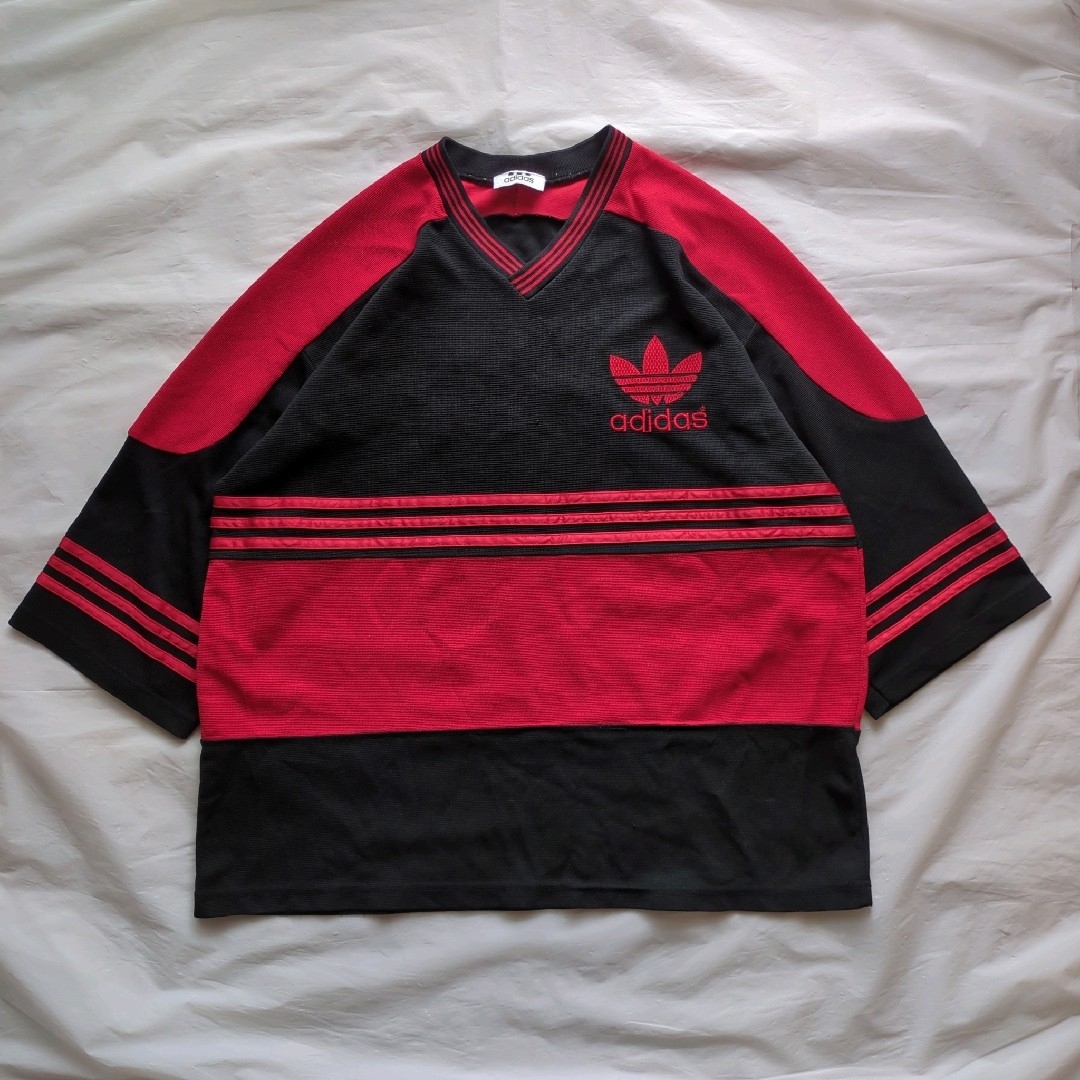 adidas - 80sアディダスゲームシャツトレフォイル両面刺繍バイ adidas - 80sアディダスゲームシャツトレフォイル両面刺繍バイ