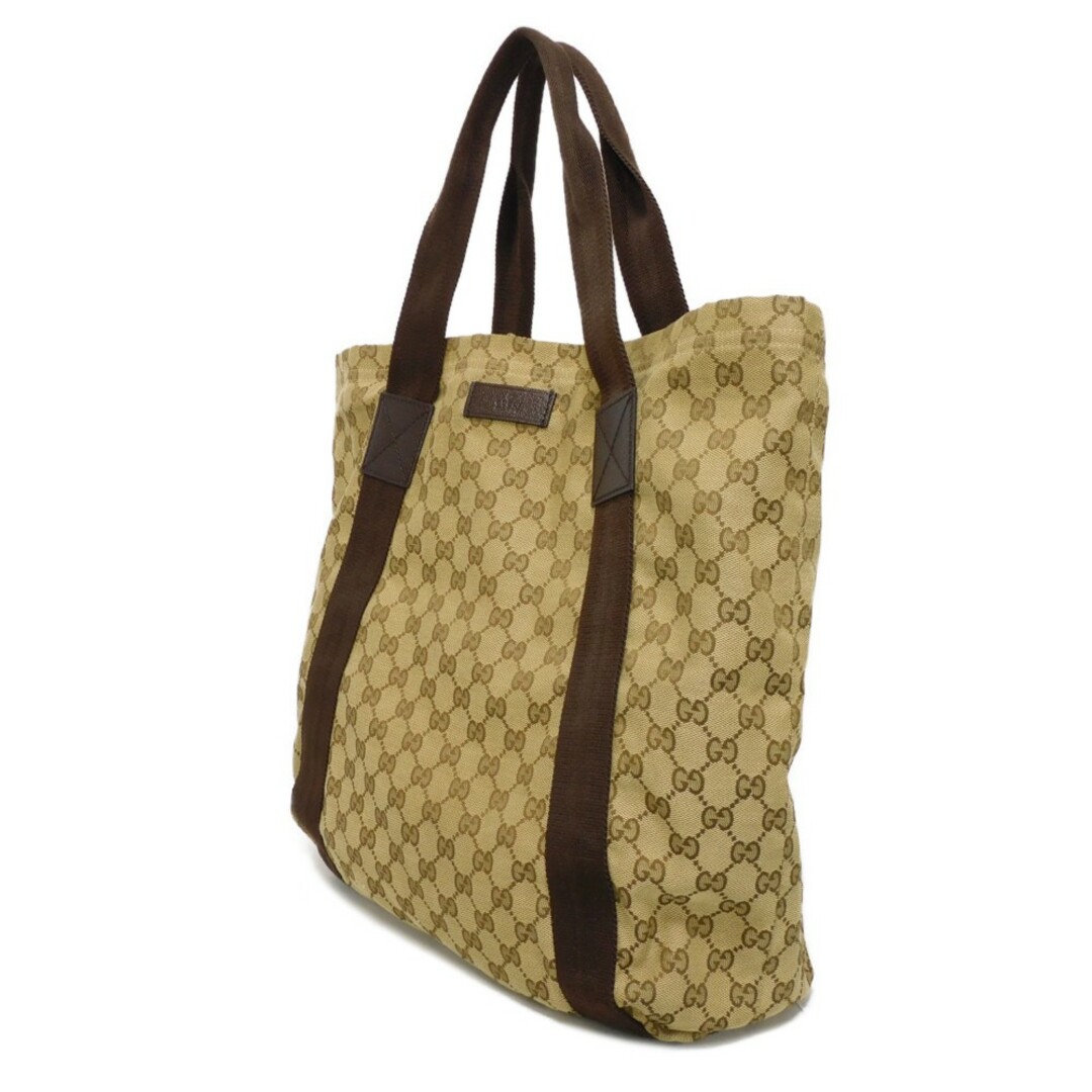 GUCCI - GUCCI グッチ GGキャンバス トート A4 カーフ ブラウン GUCCI - GUCCI グッチ GGキャンバス トート A4 カーフ ブラウン