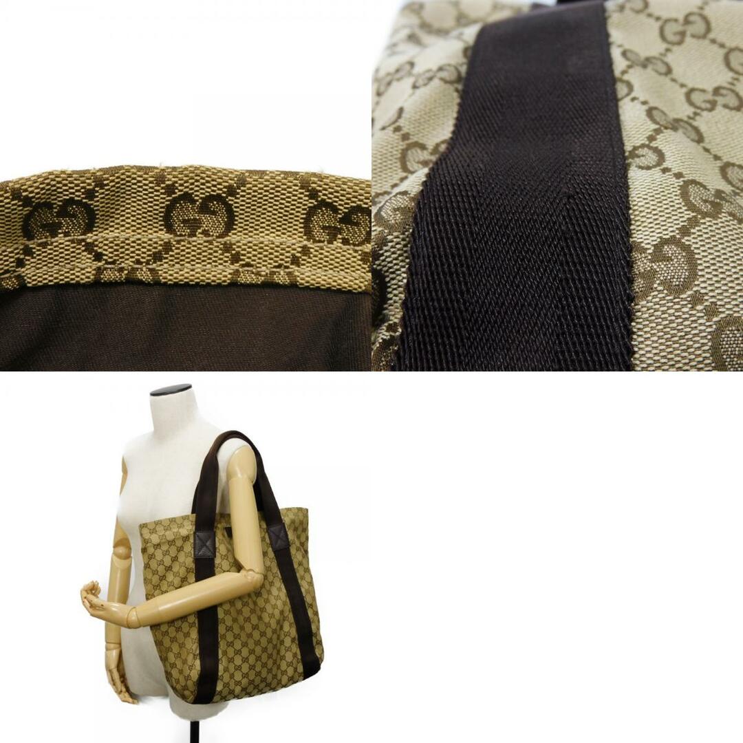 GUCCI - GUCCI グッチ GGキャンバス トート A4 カーフ ブラウン GUCCI - GUCCI グッチ GGキャンバス トート A4 カーフ ブラウン
