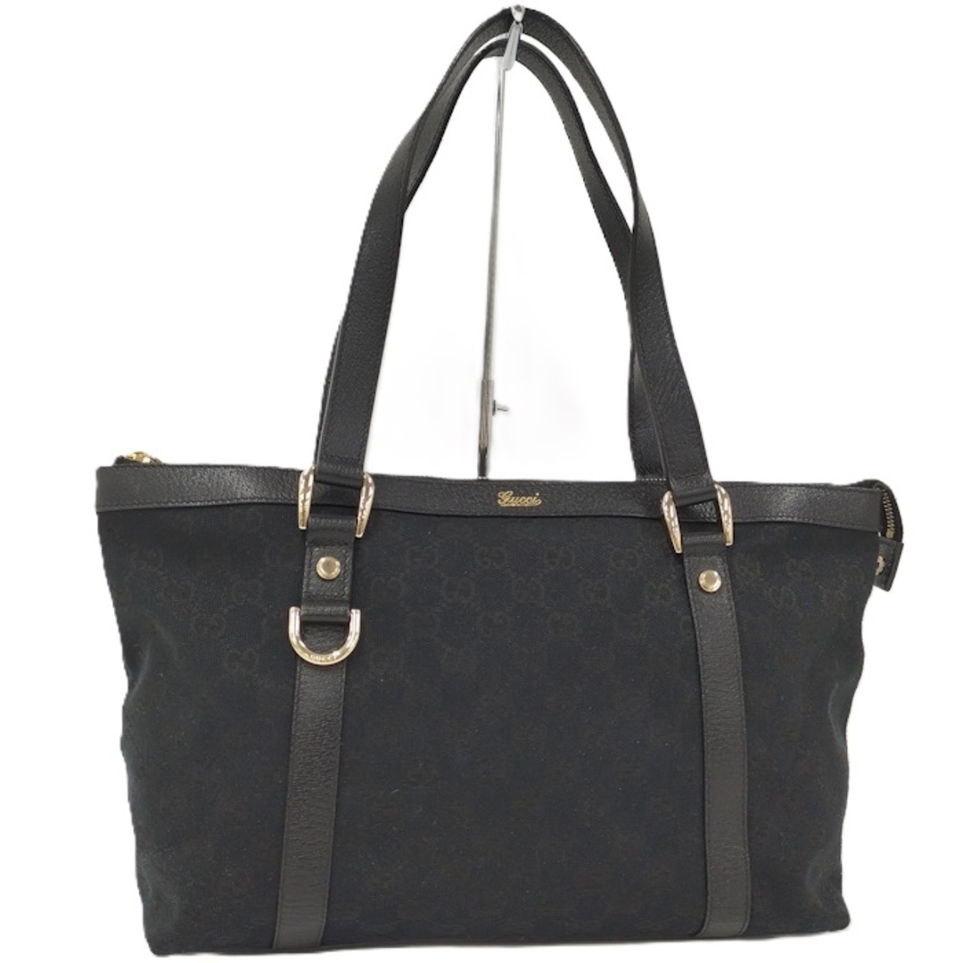 GUCCI - GUCCI トートバッグ ブラック GGキャンバス 141470の GUCCI - GUCCI トートバッグ ブラック GGキャンバス 141470の