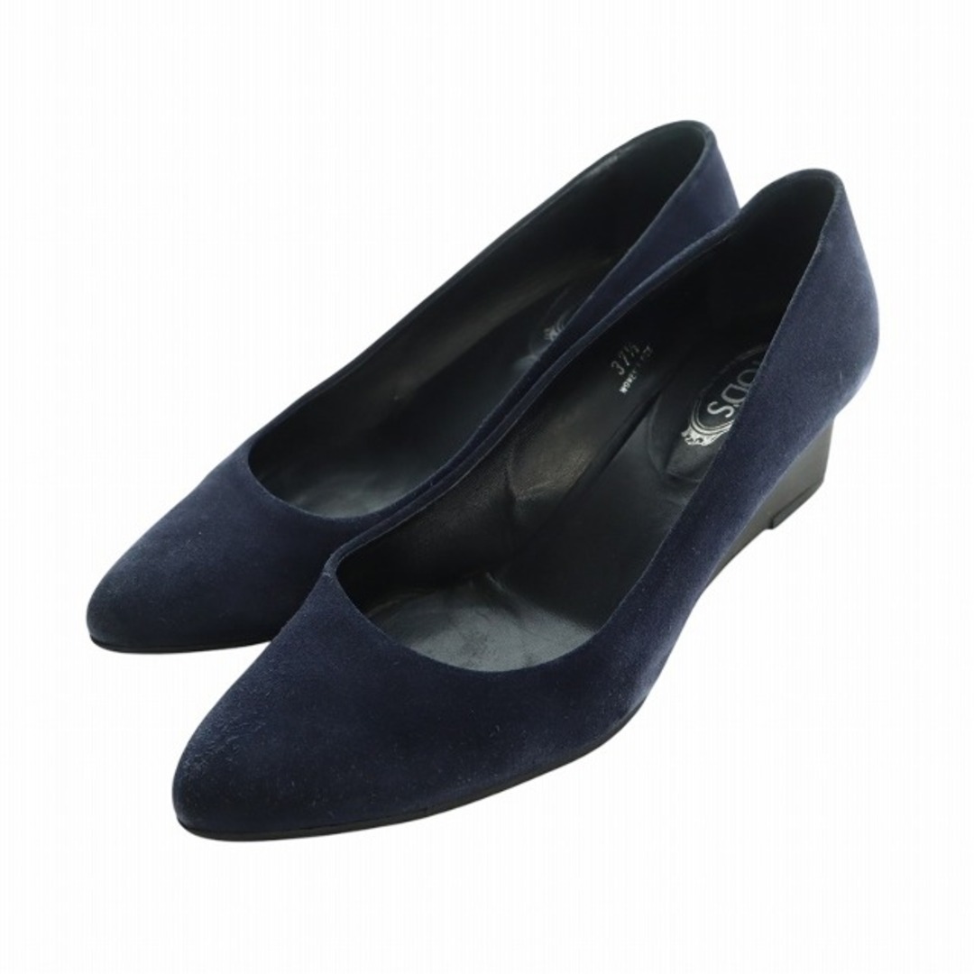 TOD'S - トッズ パンプス ウェッジソール スエード ロゴ 37.5 TOD'S - トッズ パンプス ウェッジソール スエード ロゴ 37.5