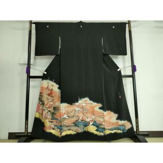 平和屋着物■豪華黒留袖　駒刺繍　日本の心　金彩　正絹　逸品　DAAP1212ic(着物)