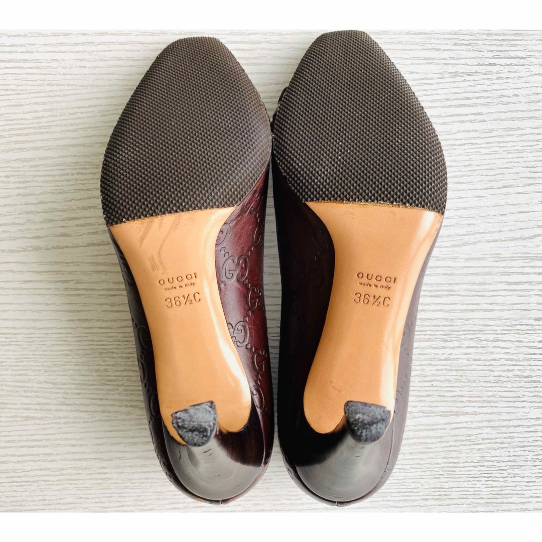 GUCCI - GUCCIグッチ/ブラウンエンボス/ハイヒールパンプスの GUCCI - GUCCIグッチ/ブラウンエンボス/ハイヒールパンプスの