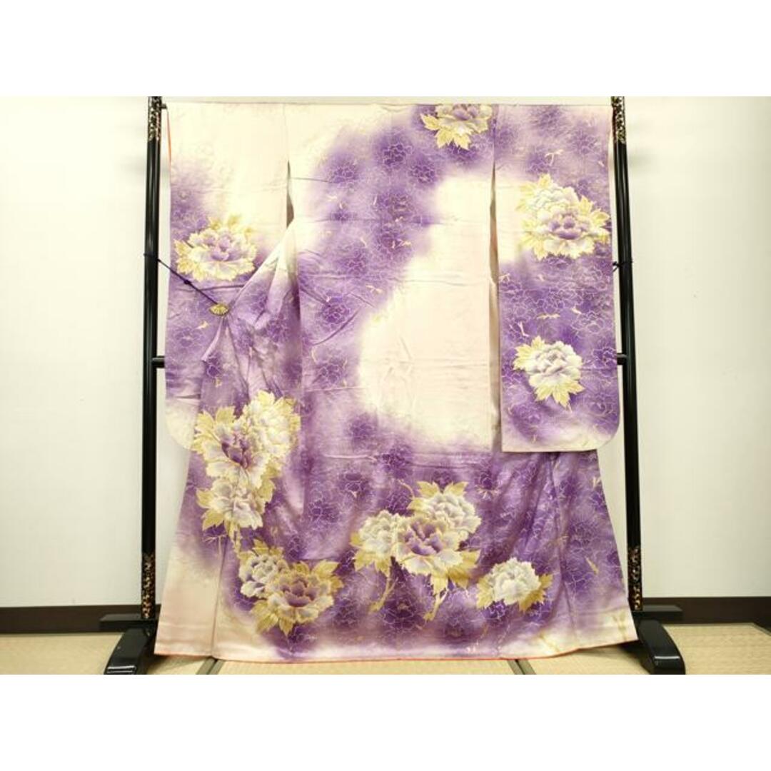 平和屋着物□豪華振袖 駒刺繍 牡丹文 暈し染め 金彩 正絹 逸品 平和屋着物□豪華振袖 駒刺繍 牡丹文 暈し染め 金彩 正絹 逸品