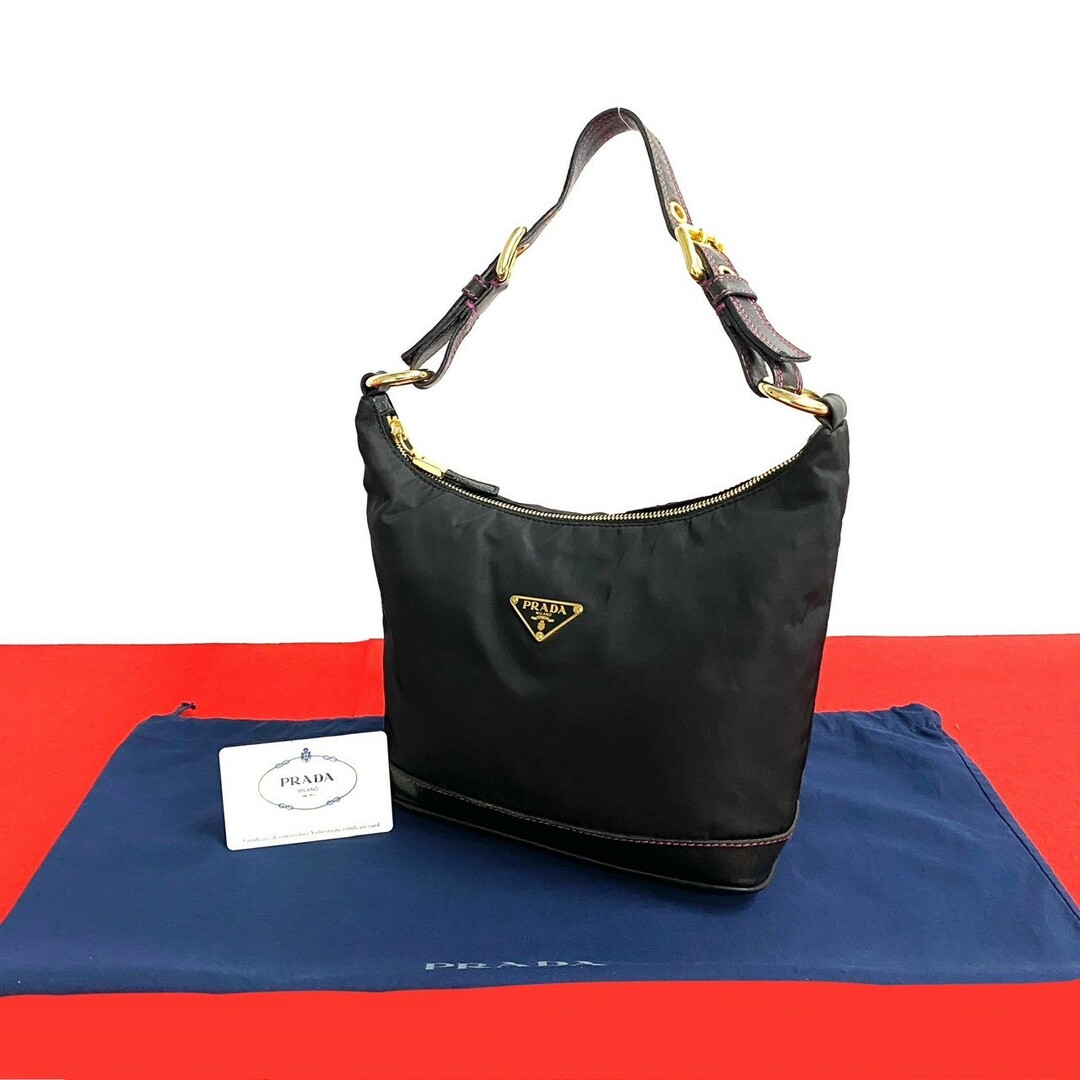 PRADA - 極 美品 希少品 PRADA プラダ 三角ロゴ 金具 ナイロン PRADA - 極 美品 希少品 PRADA プラダ 三角ロゴ 金具 ナイロン