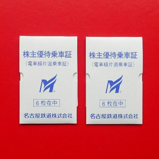 メイテツヒャッカテン(名鉄百貨店)の名鉄株主優待乗車証(鉄道乗車券)