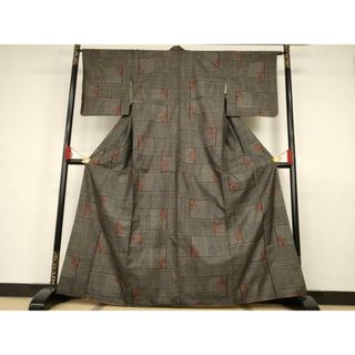 平和屋着物■本場大島紬　7マルキ　横段花文　正絹　逸品　AAAQ6401iu(着物)