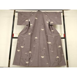 平和屋着物■上質な紬　幾何学文様　正絹　逸品　AAAQ6405iu(着物)