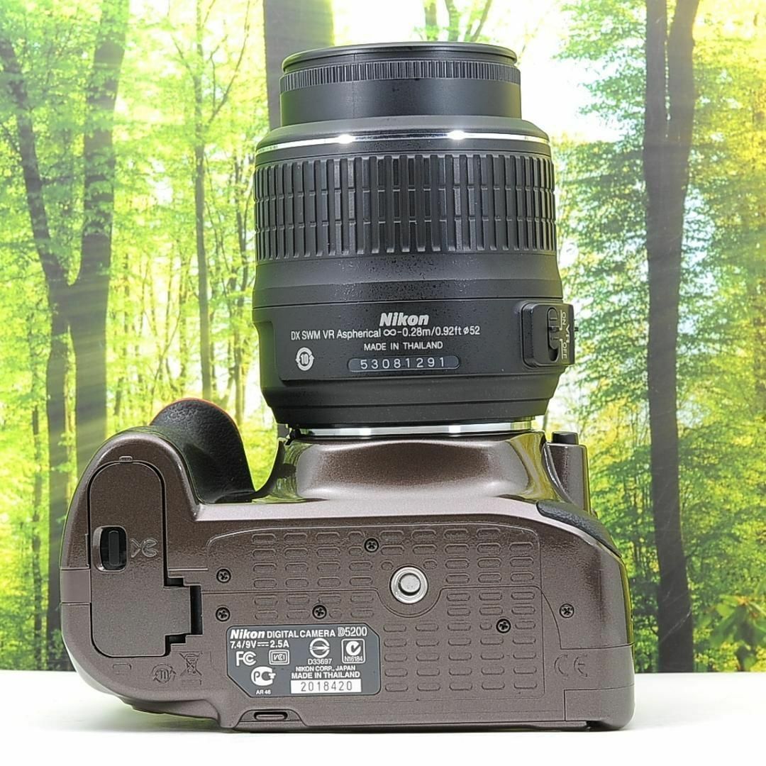 Nikon - スマホ転送OK☆Nikon D5200☆希少なブラウンカラー♪の Nikon - スマホ転送OK☆Nikon D5200☆希少なブラウンカラー♪の