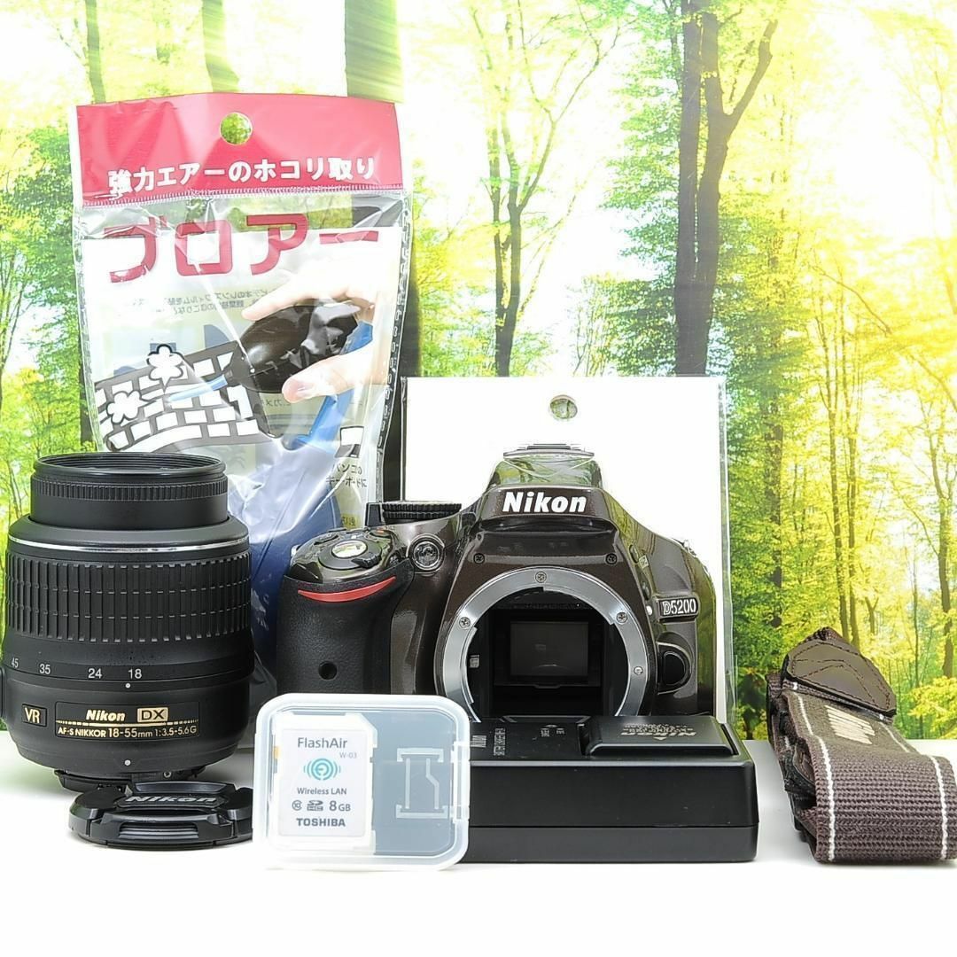Nikon - スマホ転送OK☆Nikon D5200☆希少なブラウンカラー♪の Nikon - スマホ転送OK☆Nikon D5200☆希少なブラウンカラー♪の
