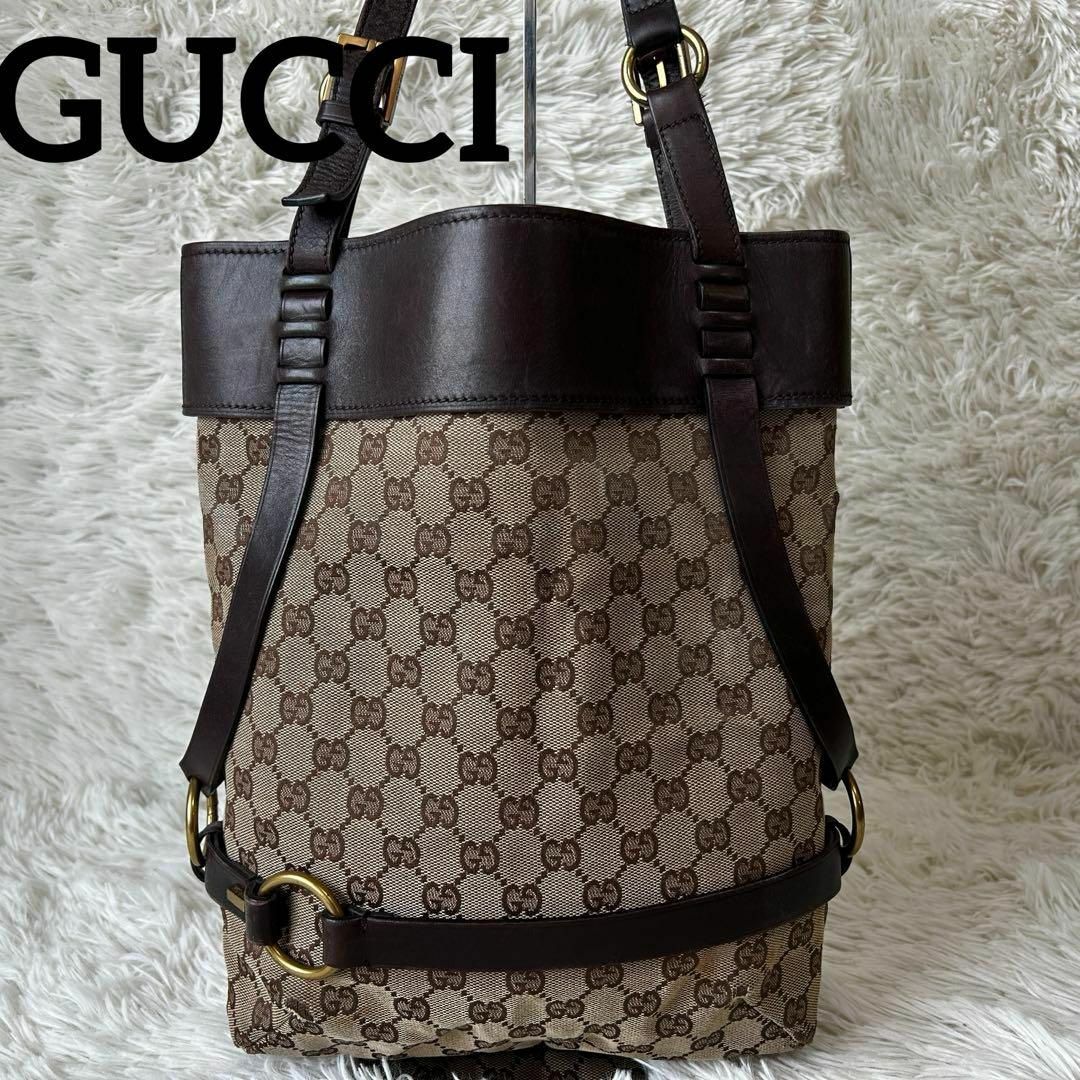 GUCCI - ◎良品◎GUCCI GGキャンバス レザー トートバッグ GUCCI - ◎良品◎GUCCI GGキャンバス レザー トートバッグ