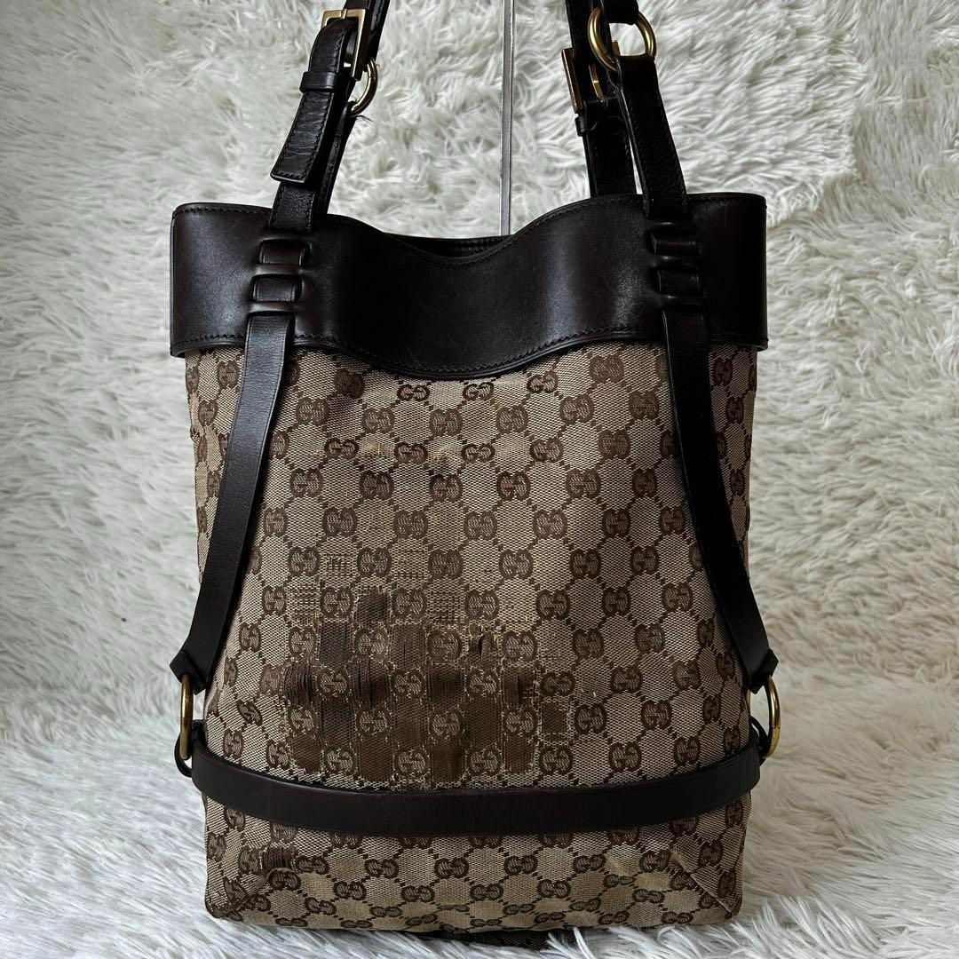 GUCCI - ◎良品◎GUCCI GGキャンバス レザー トートバッグ GUCCI - ◎良品◎GUCCI GGキャンバス レザー トートバッグ