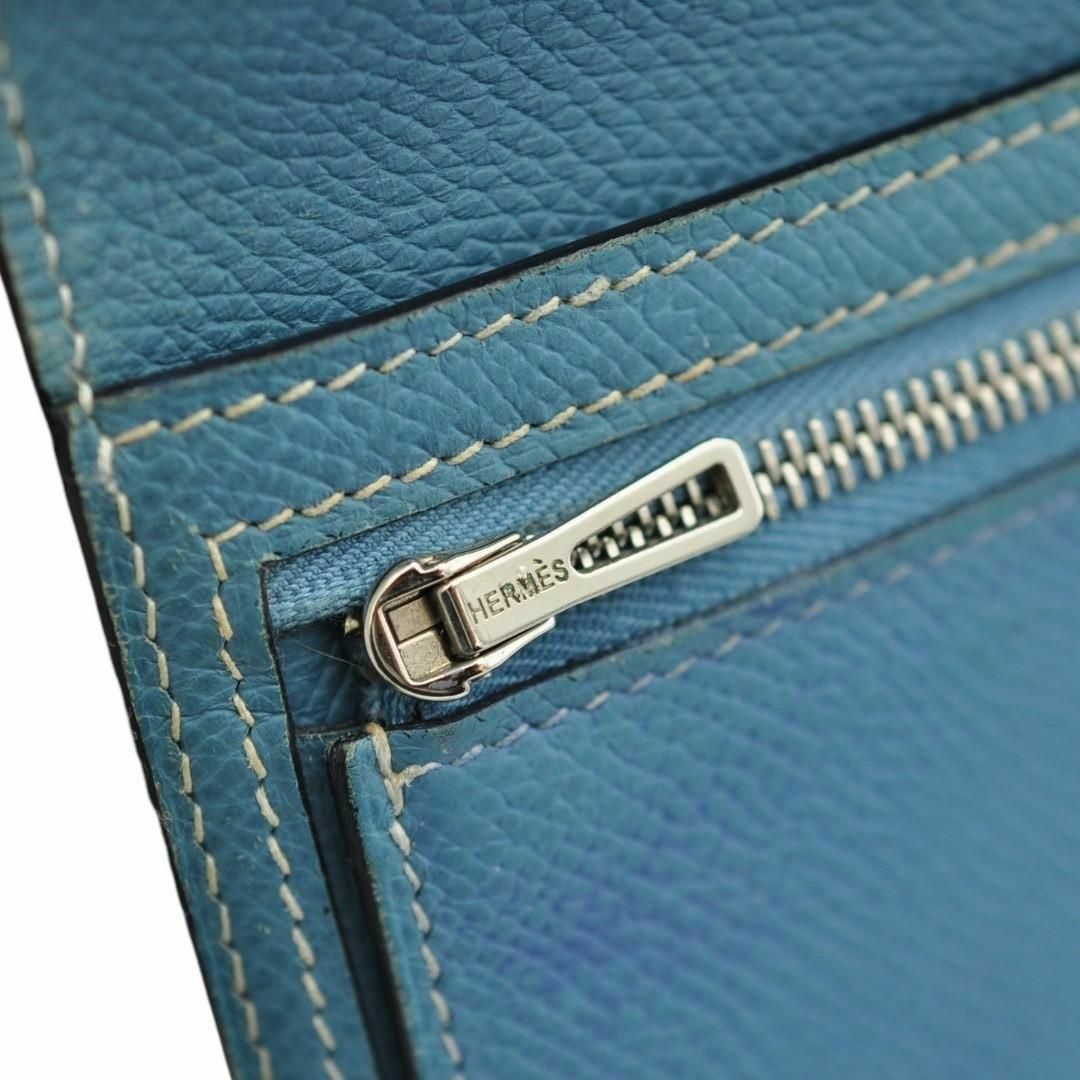 HERMES - HERMES ベアン エプソン バイカラー 長財布 □K刻印の HERMES - HERMES ベアン エプソン バイカラー 長財布 □K刻印の