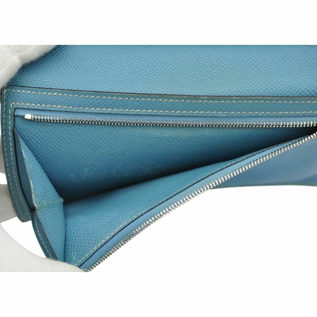 HERMES - HERMES ベアン エプソン バイカラー 長財布 □K刻印の HERMES - HERMES ベアン エプソン バイカラー 長財布 □K刻印の