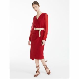Max Mara - 【美品】マックスマーラ 膝丈 ワンピース キャメル Max Mara - 【美品】マックスマーラ 膝丈 ワンピース キャメル