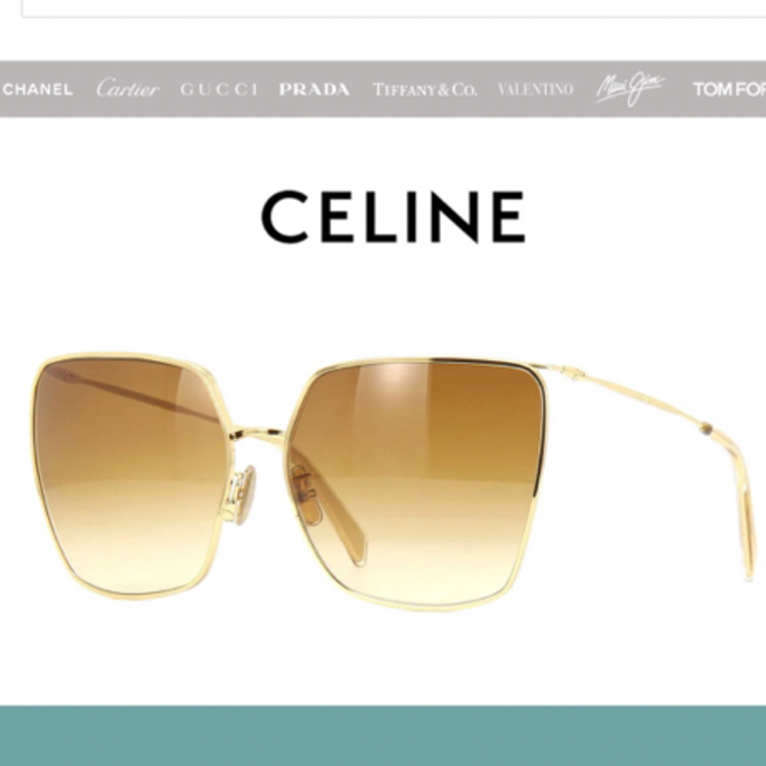 CELINE - 新品未使用 CELINE ブラウン スクエア サングラスの CELINE - 新品未使用 CELINE ブラウン スクエア サングラスの