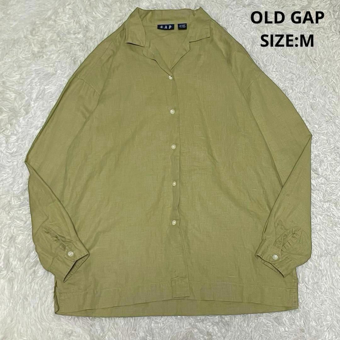 GAP - OLD GAP リネンコットン オープンカラーシャツ サイズM GAP - OLD GAP リネンコットン オープンカラーシャツ サイズM