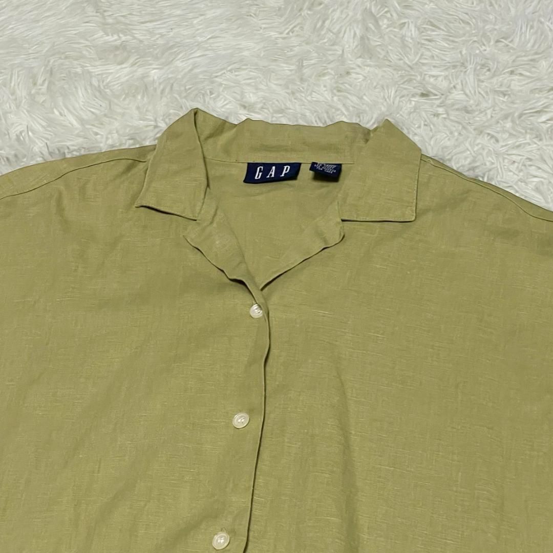 GAP - OLD GAP リネンコットン オープンカラーシャツ サイズM GAP - OLD GAP リネンコットン オープンカラーシャツ サイズM