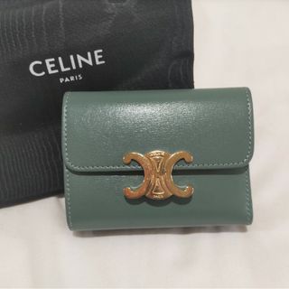 CELINE - セリーヌ 三つ折り財布 グレー CELINE スモール トリ CELINE - セリーヌ 三つ折り財布 グレー CELINE スモール トリ