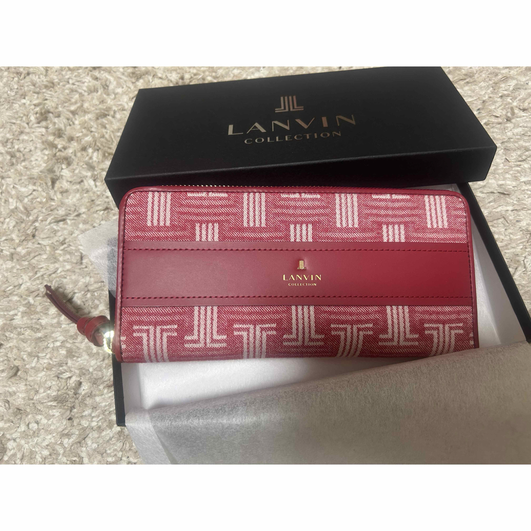 LANVIN COLLECTION - LANVIN ロゴパターン長財布 レッド 財布 LANVIN COLLECTION - LANVIN ロゴパターン長財布 レッド 財布