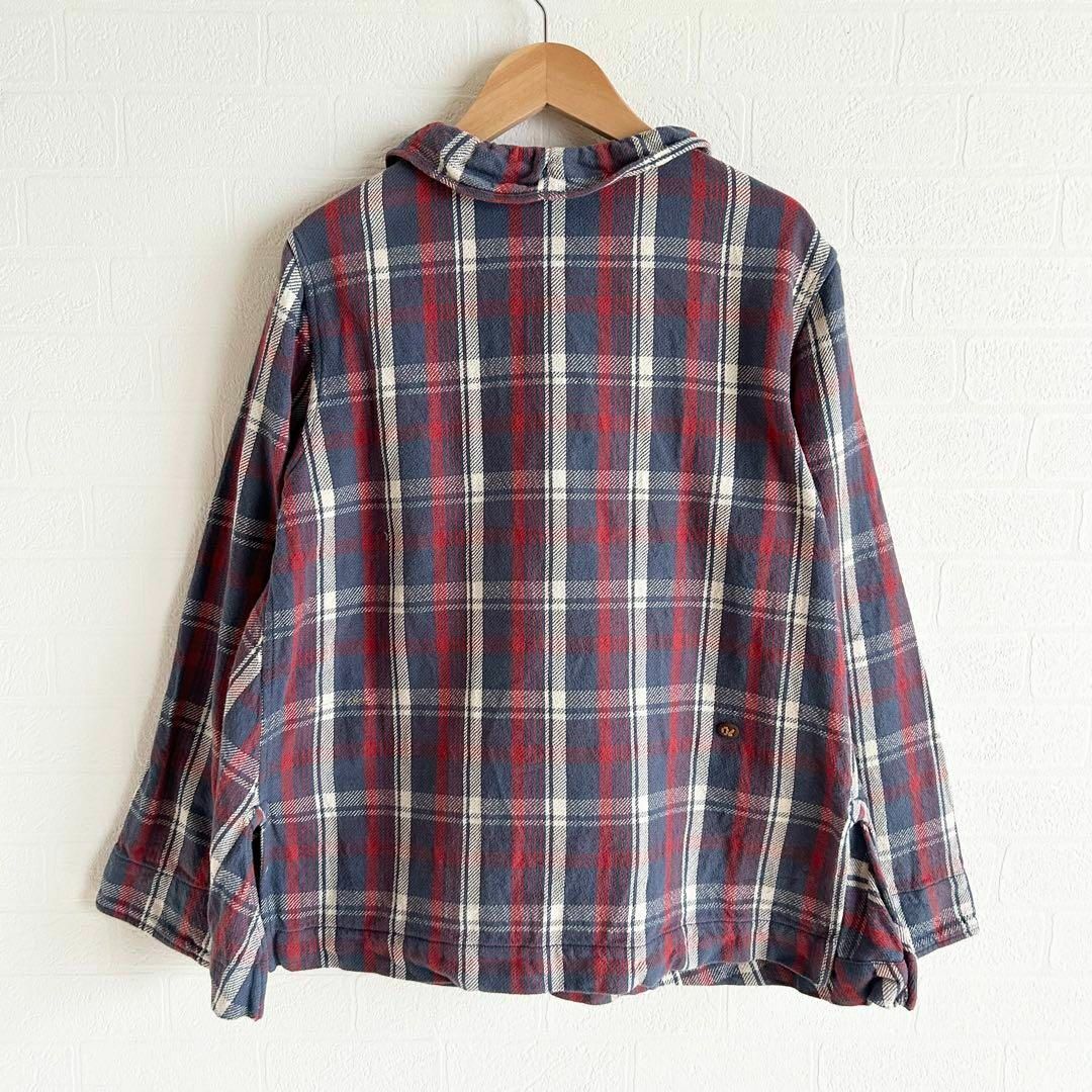 45R - 45R 日焼けネルのフリルカシュクール 長袖ブラウス 45R - 45R 日焼けネルのフリルカシュクール 長袖ブラウス