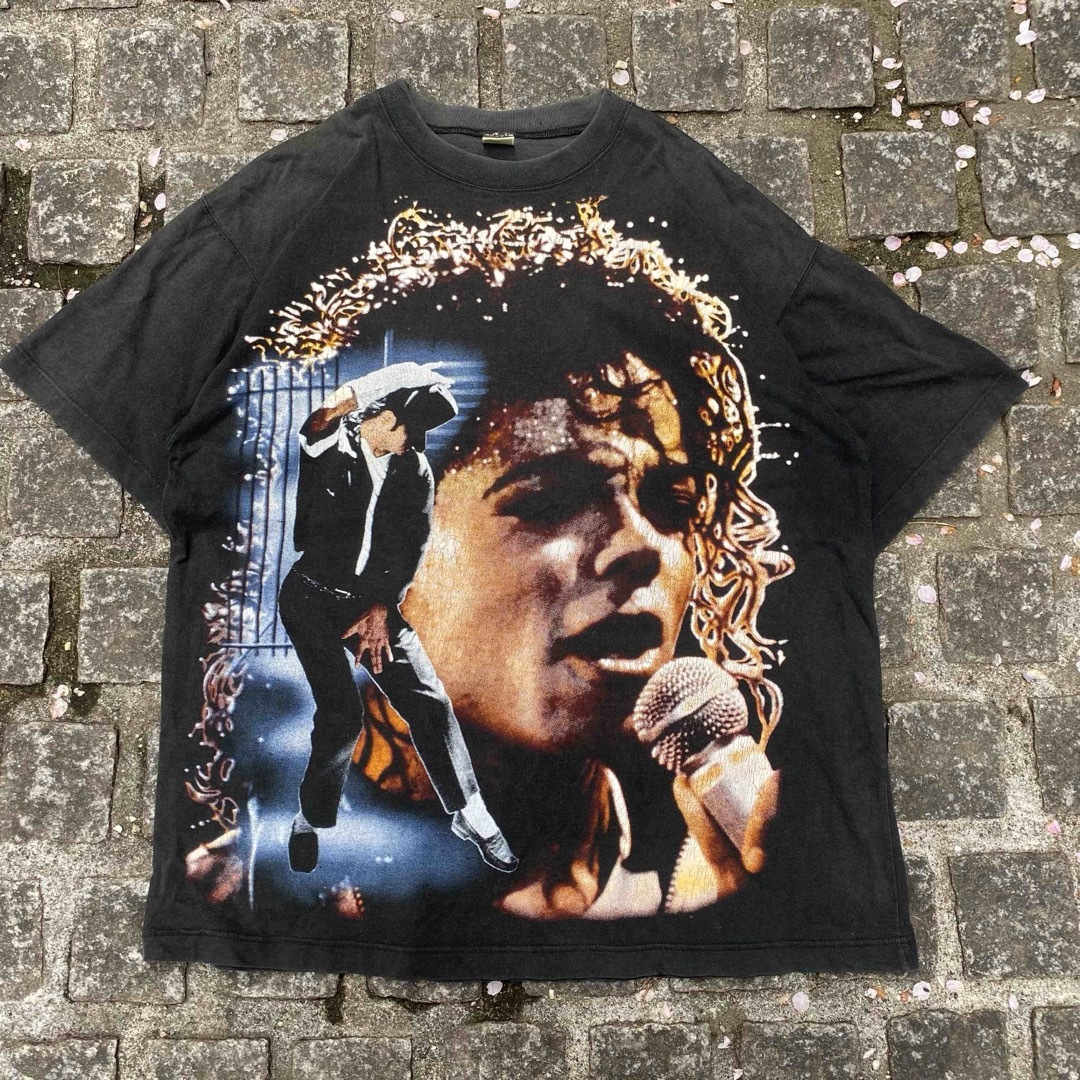 マイケルジャクソン バンド T シャツ ブートレグ フェード ヴィンテージ VINTAGE - 一点物 90年代ビンテージ マイケル・ジャクソン