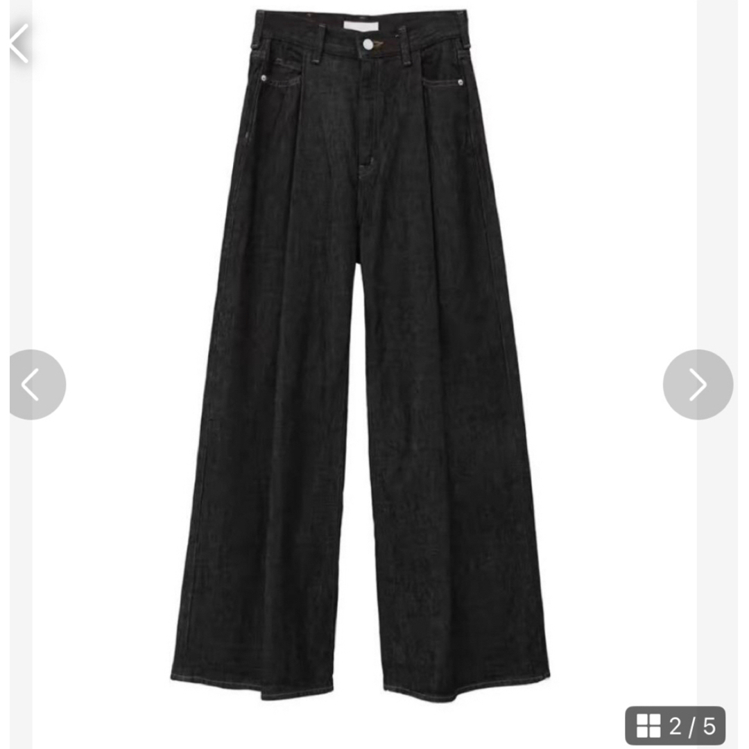 CLANE - CLANE 広瀬すずTUCK WIDE DENIM PANTSライトブラックの CLANE - CLANE 広瀬すずTUCK WIDE DENIM PANTSライトブラックの