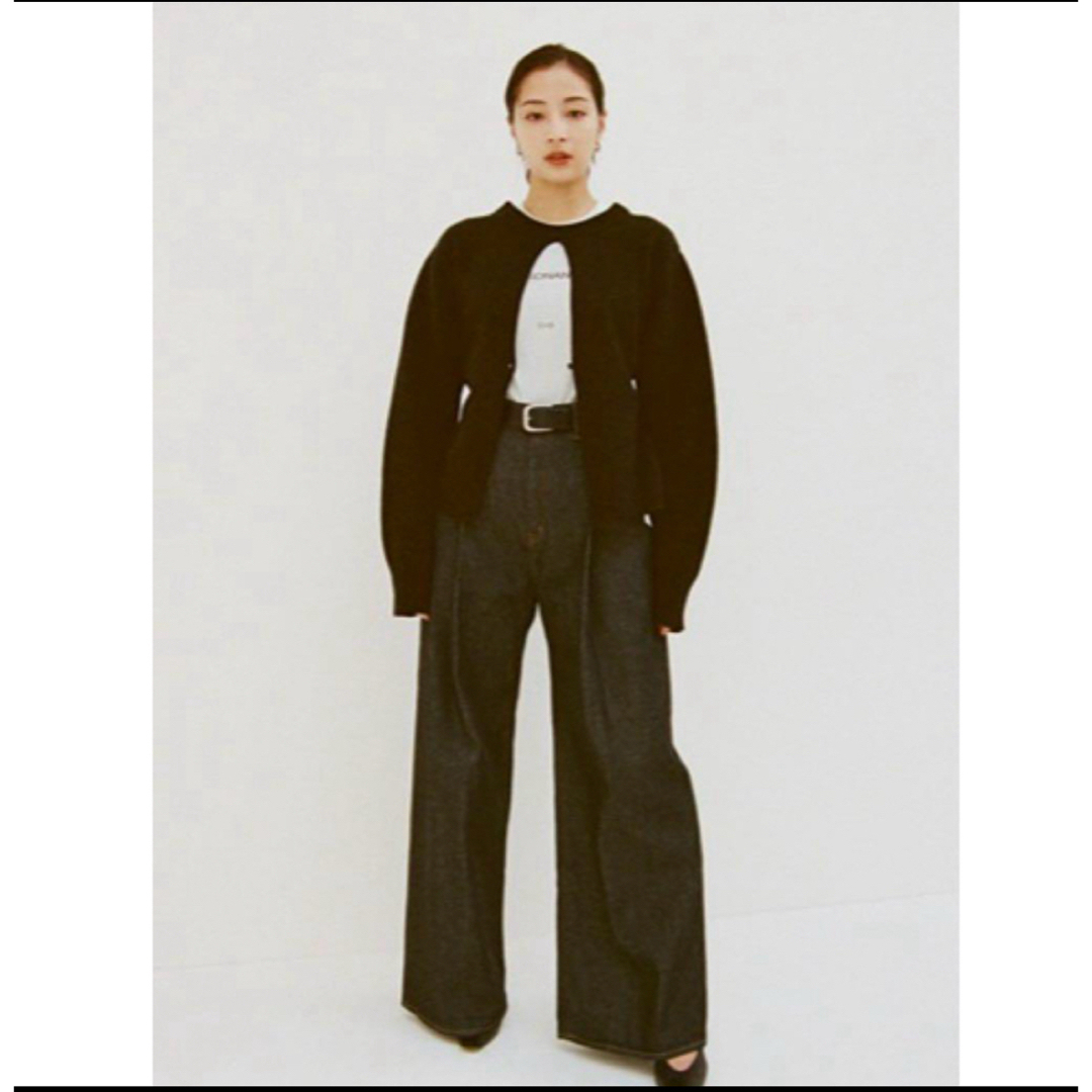 CLANE - CLANE 広瀬すずTUCK WIDE DENIM PANTSライトブラックの CLANE - CLANE 広瀬すずTUCK WIDE DENIM PANTSライトブラックの