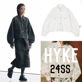 HYKE - HYKE ハイク ミリタリーブルゾン 3(L位) カーキ 【古着 HYKE - HYKE ハイク ミリタリーブルゾン 3(L位) カーキ 【古着