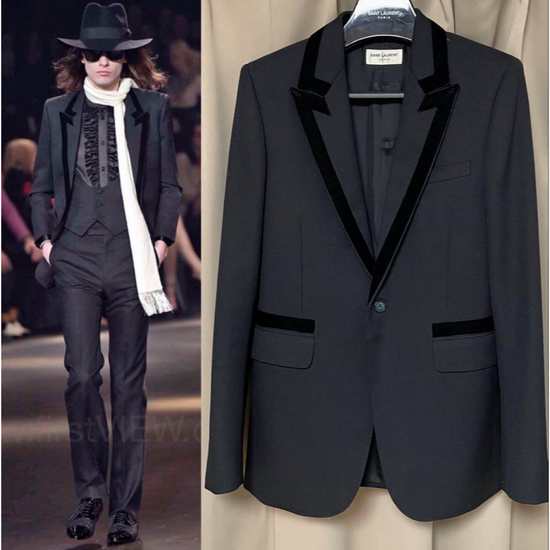 SAINT LAURENT - サンローランパリ スモーキングジャケット 2つ SAINT LAURENT - サンローランパリ スモーキングジャケット 2つ